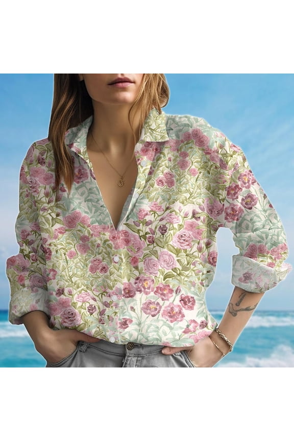 , Rose Garden Blouse, Vintage Flower Button Shirt, Romantic Summer Top, Cottagecore Gift For Her