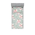 thumbnail image 1 of Pastel Floral Fitted Sheet & Pillow Sham Set, Peony Blooms with Leaves in Soft Colors Vintage Romantic Flowers, Decorative Printed 2 Piece Bedding Decor, Twin, Pale Sage Green Rose, by Ambesonne, 1 of 2