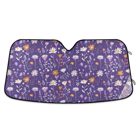 Pastel Floral Plant Car Windshield Sun Shade Foldable Car Front Window Visor Heat and UV Protection 53x23.5