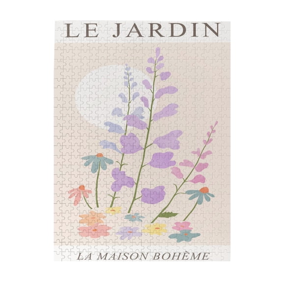 Pastel Floral Print, French Exhibition Puzzle,Abstract Flowers Printable Wall Art, Botanical Puzzle, Boho Wall Decor,Jigsaw Puzzle 500 Puzzle Pieces,Puzzle Enthusiasts