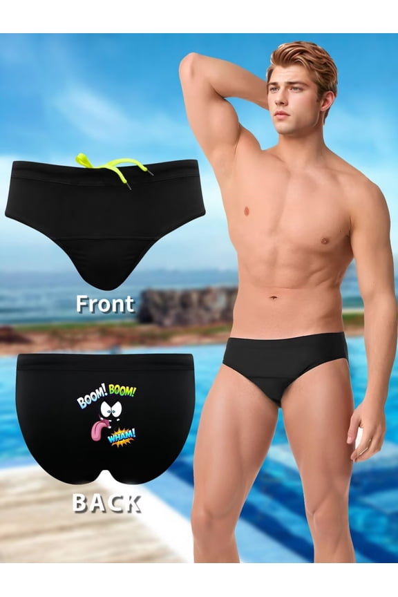 Pastel Floral Print Men's Swim Briefs - Soft Color Design Breathable Beachwear