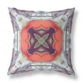 thumbnail image 1 of Pastel Floral Squares Indoor/Outdoor Fabric Pillow with Zip -Blue Gray Peach 16", 1 of 2