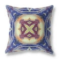 thumbnail image 1 of Pastel Floral Squares Suede Zippered Pillow w Insert Blue Muted Orange Cream 16", 1 of 5