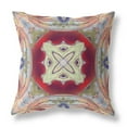 thumbnail image 1 of Pastel Floral Squares Suede Zippered Pillow w Insert Gray Green Magenta Red 18", 1 of 4