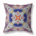 thumbnail image 1 of Pastel Floral Squares Suede Zippered Pillow Gray Red Orange Midnight Blue 16", 1 of 5