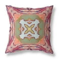 thumbnail image 1 of Pastel Floral Squares Suede Zippered Pillow w Insert Peach Magenta Green 20", 1 of 4