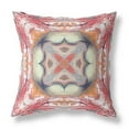 thumbnail image 1 of Pastel Floral Squares Indoor/Outdoor Fabric Pillow in Rustic Red Orange 18x18, 1 of 2