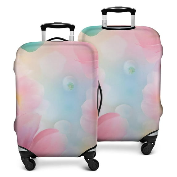 Pastel Floral Watercolor Pattern Luggage Cover Fashion Suitcase Cover Baggage Covers Fit 25-28 Inch Luggage (Go Travel)