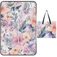 thumbnail image 1 of Pastel Floral Watercolor Seamless Pattern Outdoor Picnic Blanket, Foldable Waterproof Beach Mat, Portable Beach Blanket for Beach Camping, Hiking, Family Concerts, 1 of 8