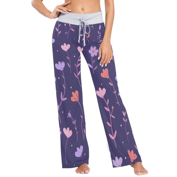 Pastel Floral Womens Sleep Pajama Pants Waistband Lounge Sleepwear Pjs Sweatpants Yoga Pants