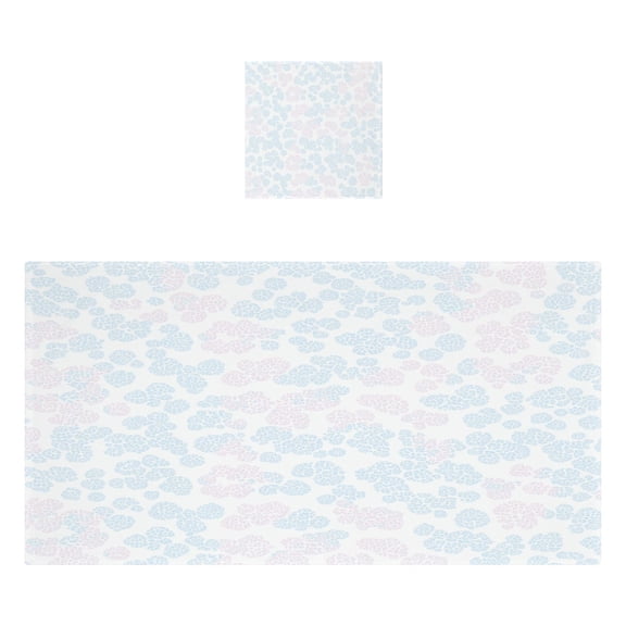 Pastel Flower Dots 2 Piece Cotton Bath and Face Towel Set Soft and Absorbent, for Beach Pool Bathroom