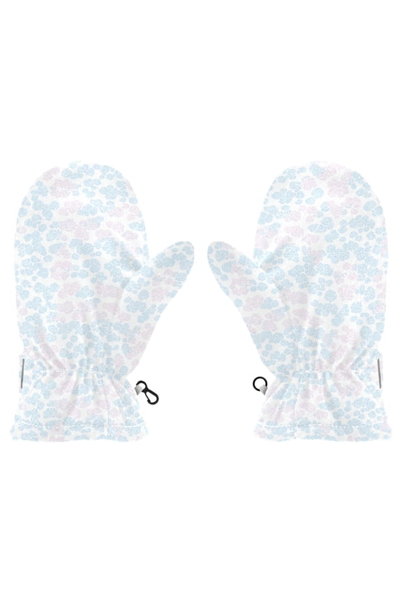 Pastel Flower Dots Cold Weather Mittens Cozy Gloves with Adjustable Fit Perfect for Outdoor Fun