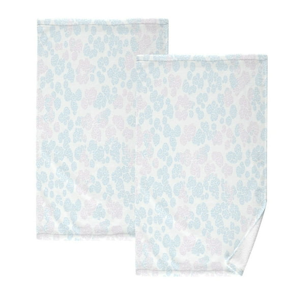 Pastel Flower Dots Set of 2 Pure Cotton Towels, 16'' x 28'', Highly Absorbent and Soft
