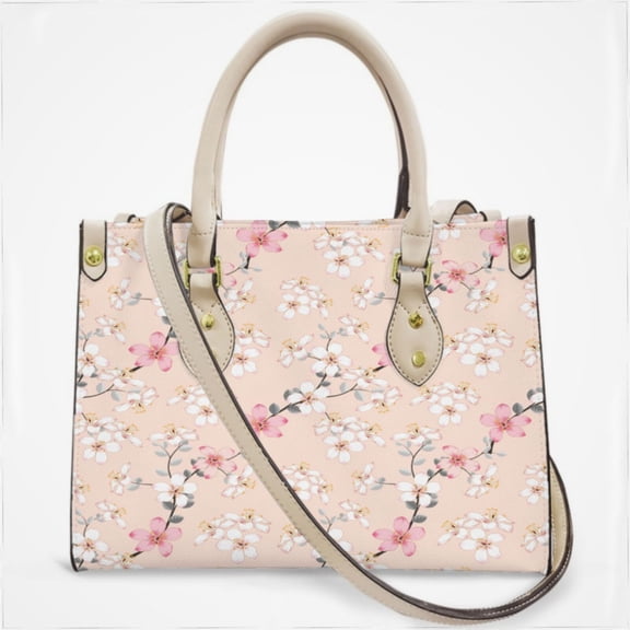 Pastel Flower Pattern Cross Body Bags For Women Small Leather Female Handbags Fashion Top-Handle Totes