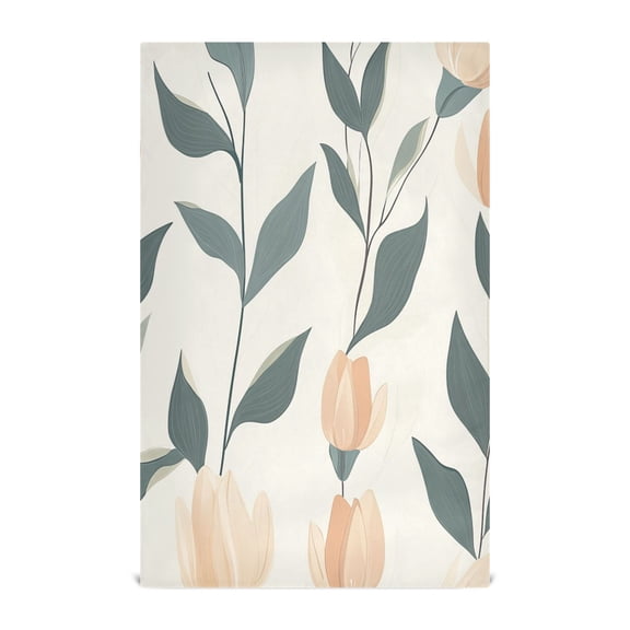 Pastel Flower Stems Kitchen Towels Set of 4 Tea Towels for Kitchen Decorative Waffle Dishcloths 28x18in