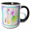 thumbnail image 1 of 3drose, Pastel Flowers, 11oz Two-tone Black Mug, 1 of 6