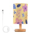 thumbnail image 1 of Pastel Flowers Leaves Spring Table Lamp with USB Port LED Warm Light Lamp Night Light Home Decor, 1 of 7