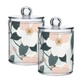 thumbnail image 1 of Pastel Flowers Pattern Cotton Swabs Cans Translucent Plastic Canisters Dustproof Lid for Bathroom Storage, 1 of 7
