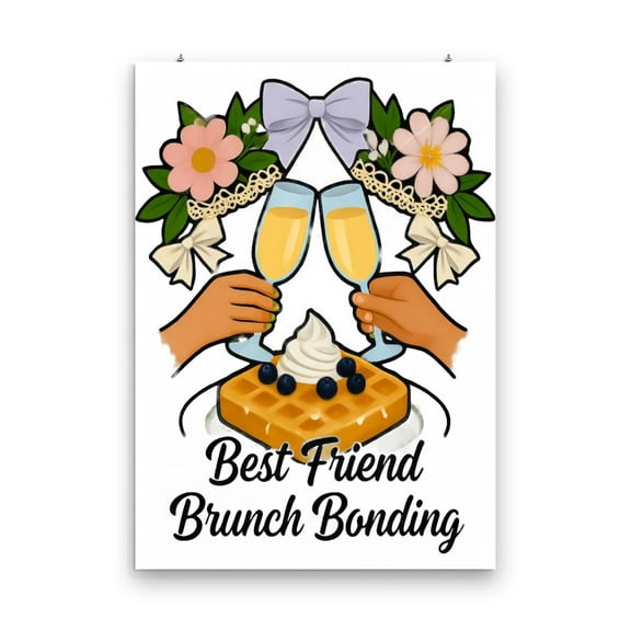 Pastel Friendship Art - Galentine's Day Decor - 13x19 Poster Print - Wall Art