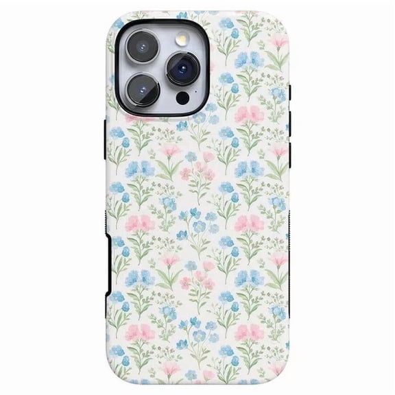 Pastel Garden Spring Floral Blossom Pattern iPhone 11 12 13 14 15 16 17 Pro Max Case