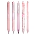 thumbnail image 1 of Pastel Gel Ink Pen Set, 5 Pack 0.5mm Fine Point Pens, Retractable Black Ink Pens, Smooth Writing Quick Dry Pens, Aesthetic Pink Series Writing Pens for Office Note Taking Journaling, 1 of 5