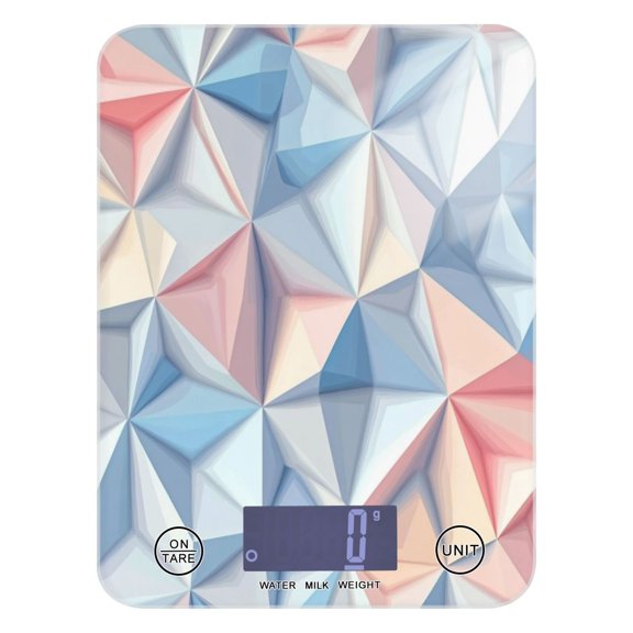 Pastel Geometric Pattern Food Scale Digital Kitchen Scale Waterproof Grams Ounces lbs for For Baking and Cooking