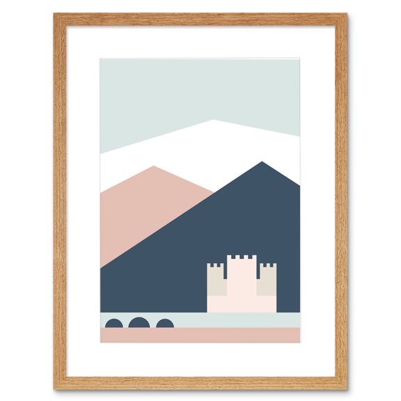 Pastel Geometric Shapes Eilean Donan Castle Lochalsh Scotland Framed Art Print
