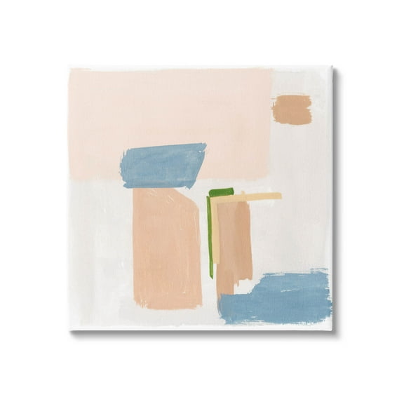 Pastel Geometric Square Shapes Abstract Painting Gallery Wrapped Canvas Print Wall Art
