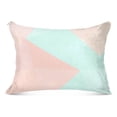 thumbnail image 1 of Pastel Geometric Triangles 20x40" Plush Pillow Case, Zippered Bed Pillow Cover for All Seasons Use, 1 of 9