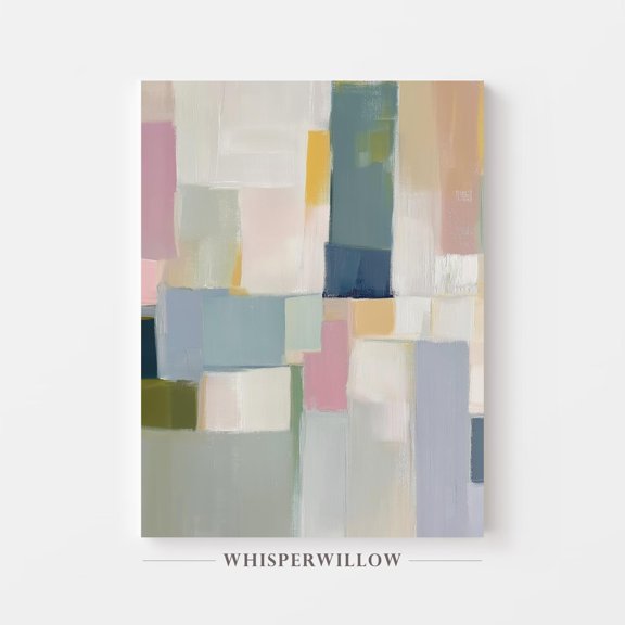 Pastel Geometric Wall Art, Soft Muted Color Block Print, Abstract Modern Minimalist, Joyful Patterns Wall Decor Poster Decor, Size 8x12 UNFFRAMED F03.1.8l2156