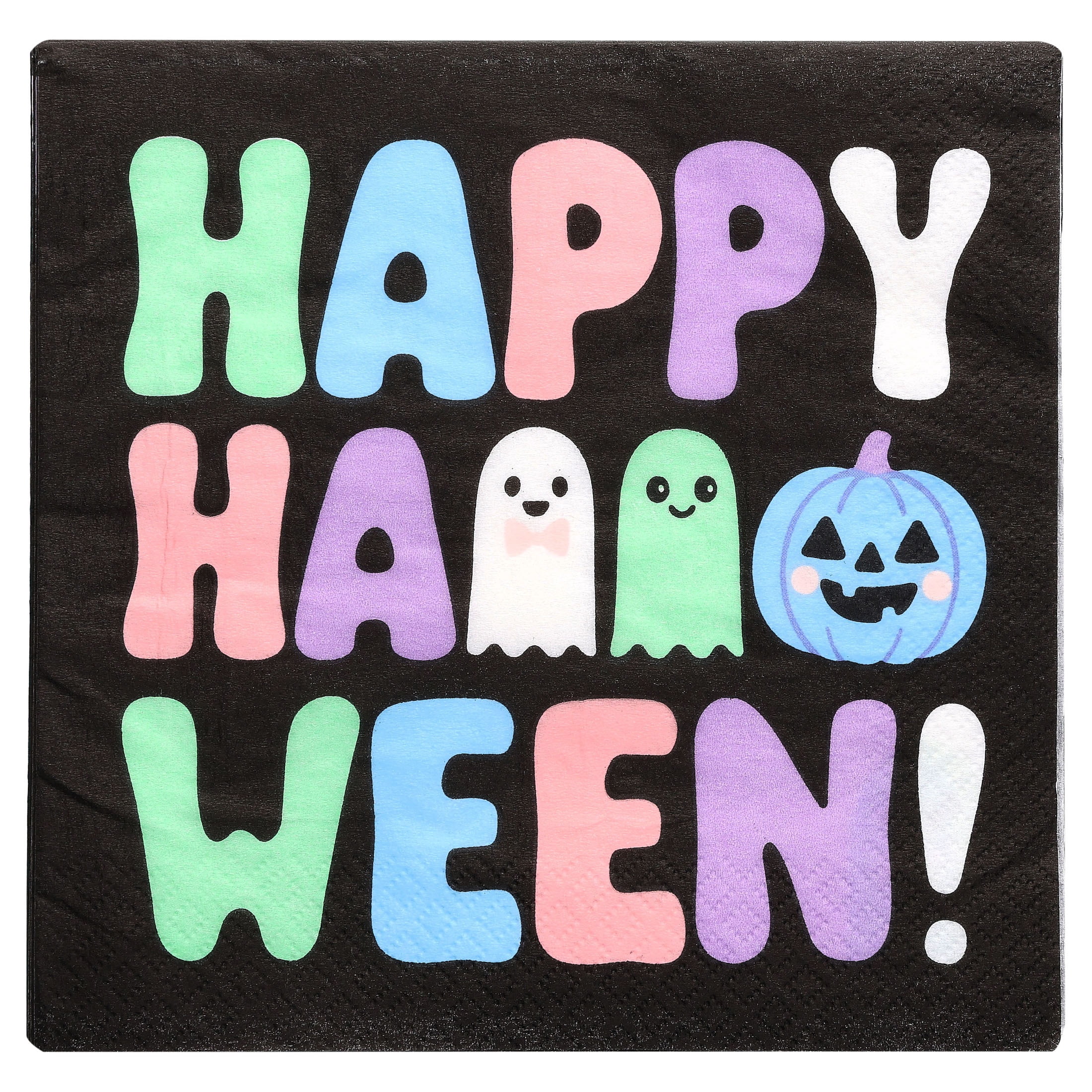 Jack-o'-Lantern Disposable Paper Napkins, Multicolor, 6.5" x 6.5", 16 Count, Halloween by Way To Celebrate