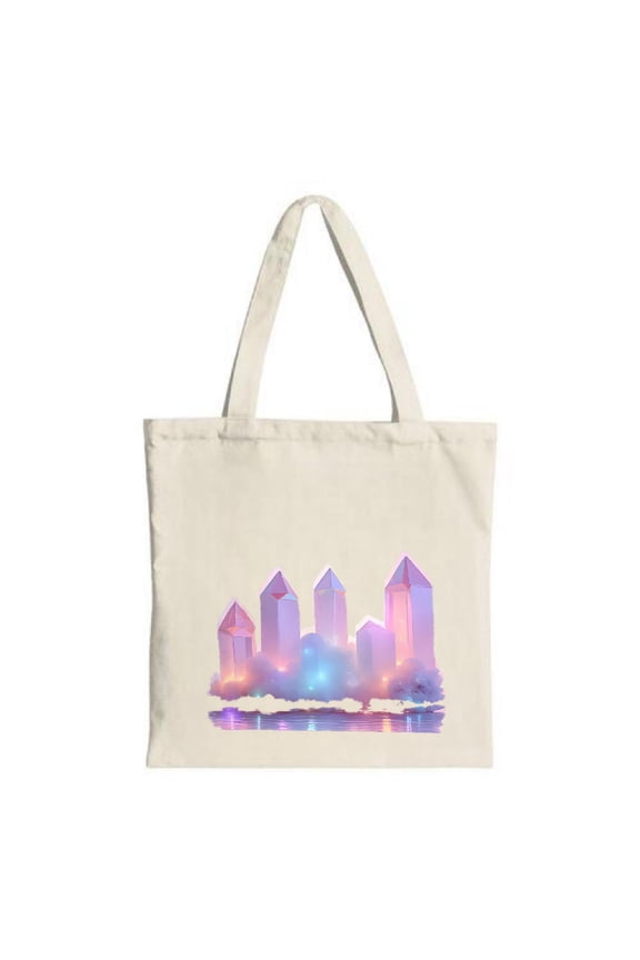 Pastel Glow Tote Bag - Ethereal Canvas Bag with Reflective Water Design Perfect for Parties Travel & Shopping