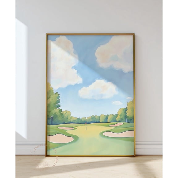 Pastel Golf Wall Art, Golf Course Poster, Sports Print Home Decor #2466, Unframed Poster Size 12x18
