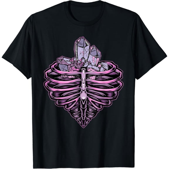Pastel Goth Aesthetic Bones Crystal Creepy Na Goth T-Shirt