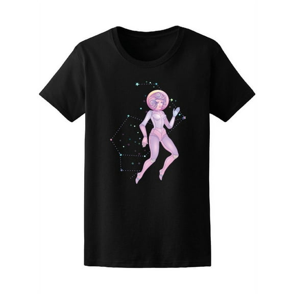 Pastel Goth Astronaut In Space T-Shirt Women -Image by Shutterstock, Female Large
