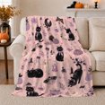 thumbnail image 1 of Pastel Goth Black Cat Pumpkin autumn celebration Pattern, Playful Pet Portrait Pattern, Warm Flannel Blanket for Living Room and Bedroom, Cat Lovers autumn celebration Gift, Pet Lover Home Decor, 1 of 9