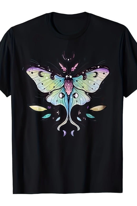 Pastel Goth Clothing Creepy Lunar Moth Occult Insect T-Shirt