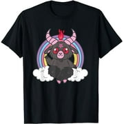 Pastel Goth Cute Kawaii Weird Goat Rainbow Satanic Pentagram T-Shirt