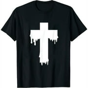 Pastel Goth Designs For Women, Dripping Cross Designs T-Shirt Black S