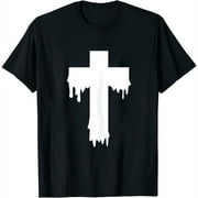 Pastel Goth Designs For Women, Dripping Cross Designs T Shirt Black S