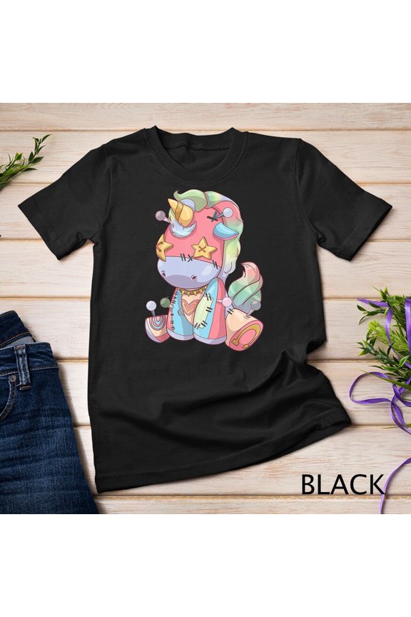 Pastel Goth Doll Creepy Cute Unicorn T-Shirt