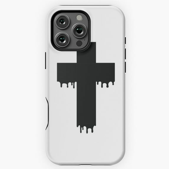 Pastel Goth Drippy Cross Black Phone Case for iPhone 16 15 14 13 12 11 Pro Max M5903464