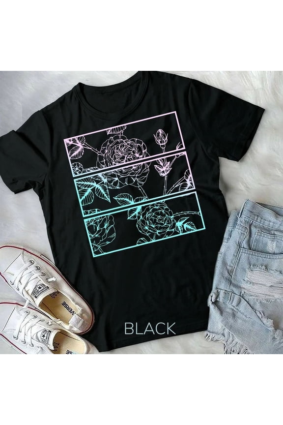 Pastel Goth Flower Emo Aesthetic Clothes Rose Soft Goth Unisex Form T-Shirt