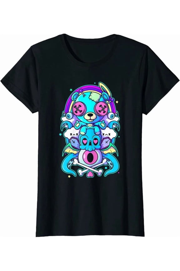 Pastel Goth Kawaii Aesthetic Japanese Teddy Bear T-Shirt