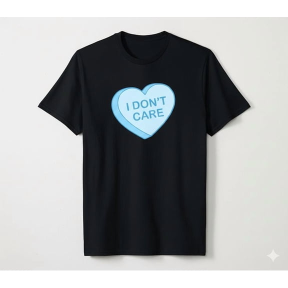 Pastel Goth Kawaii Anti Valentine Back Print Graphic Tee, Blue Minimal Statement Aesthetic Unisex Cotton T-Shirt, Sizes S-5XL