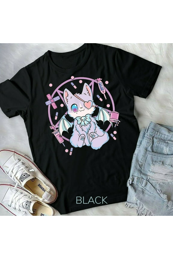 Pastel Goth Kawaii Yami Cat - Unisex Form T-Shirt