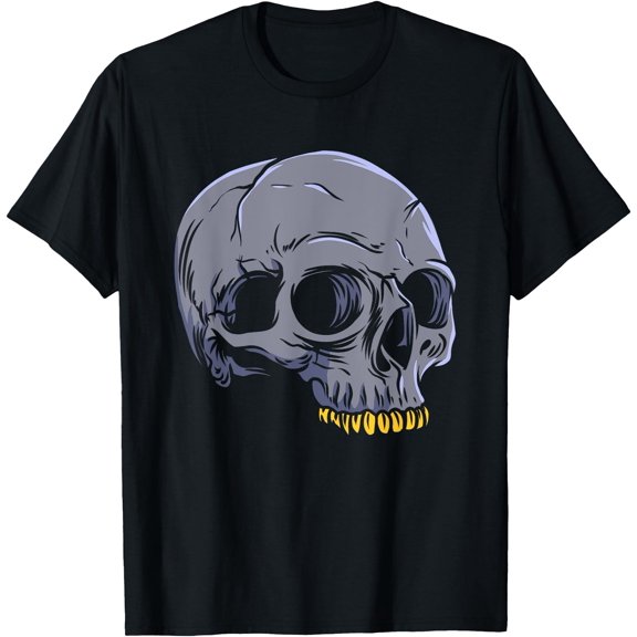 Pastel Goth Skull with Golden Teeth Halloween Emo Punk T-Shirt