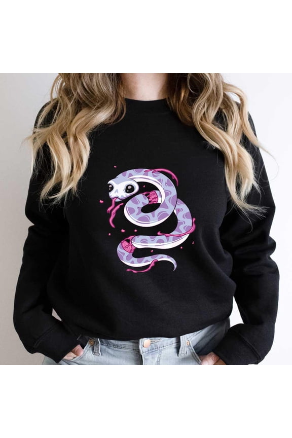 Pastel Goth Snake Creepy Serpent Kawaii Emo Nu Goth Graphic SW18431 Unisex Sweatshirt, Up to Size 5XL