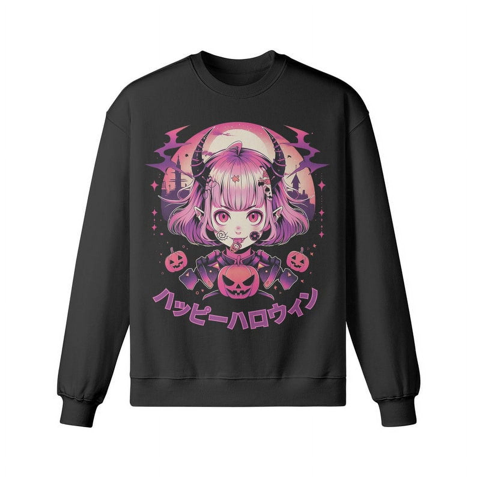 Pastel Goth Sweatshirt Anime Sweater Kawaii Clothing Retro Anime Harajuku Style Walmart