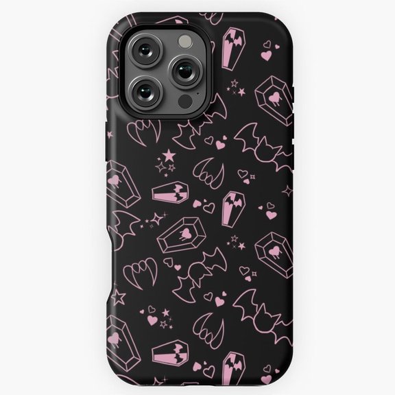 Pastel Goth Vampire Bat Coffin Case for iPhone 17 16 15 14 13 12 11 Pro Max